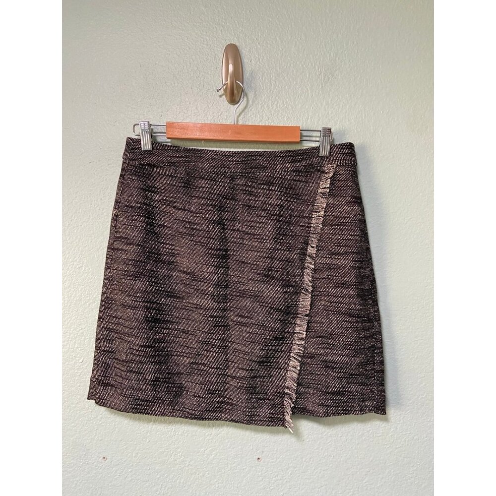 NWT Ann Taylor Loft Women's Faux Wrap Tweed Like‎ Skirt Size 8